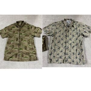 Lot of 2 Columbia PFG 1 Vented Fish Shirts Short Sleeve Men's Sz‎ Medium Bass